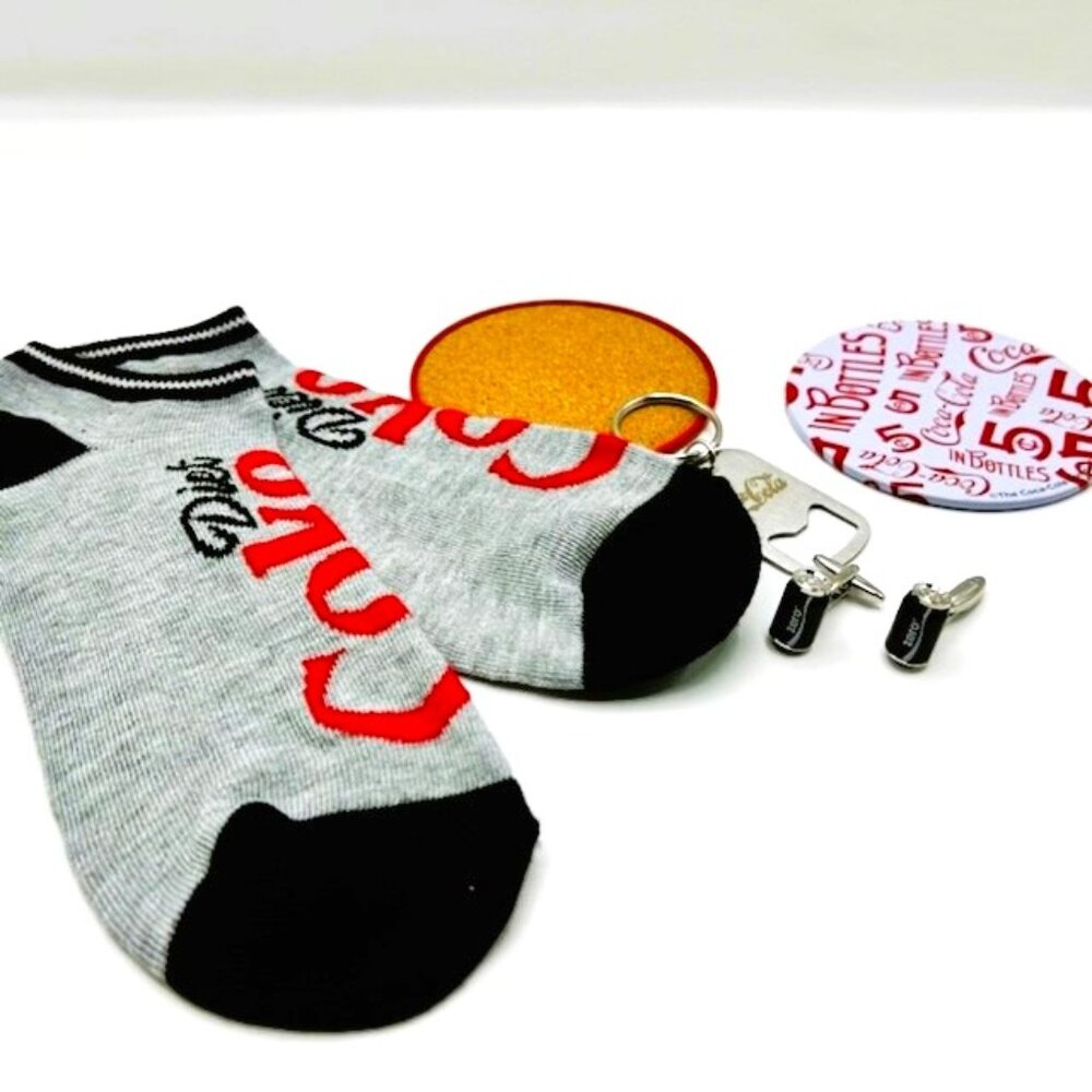 Father's Day Cola Zero Gift Set Cufflinks Socks Keychain Bottle Opener 1 Coaster